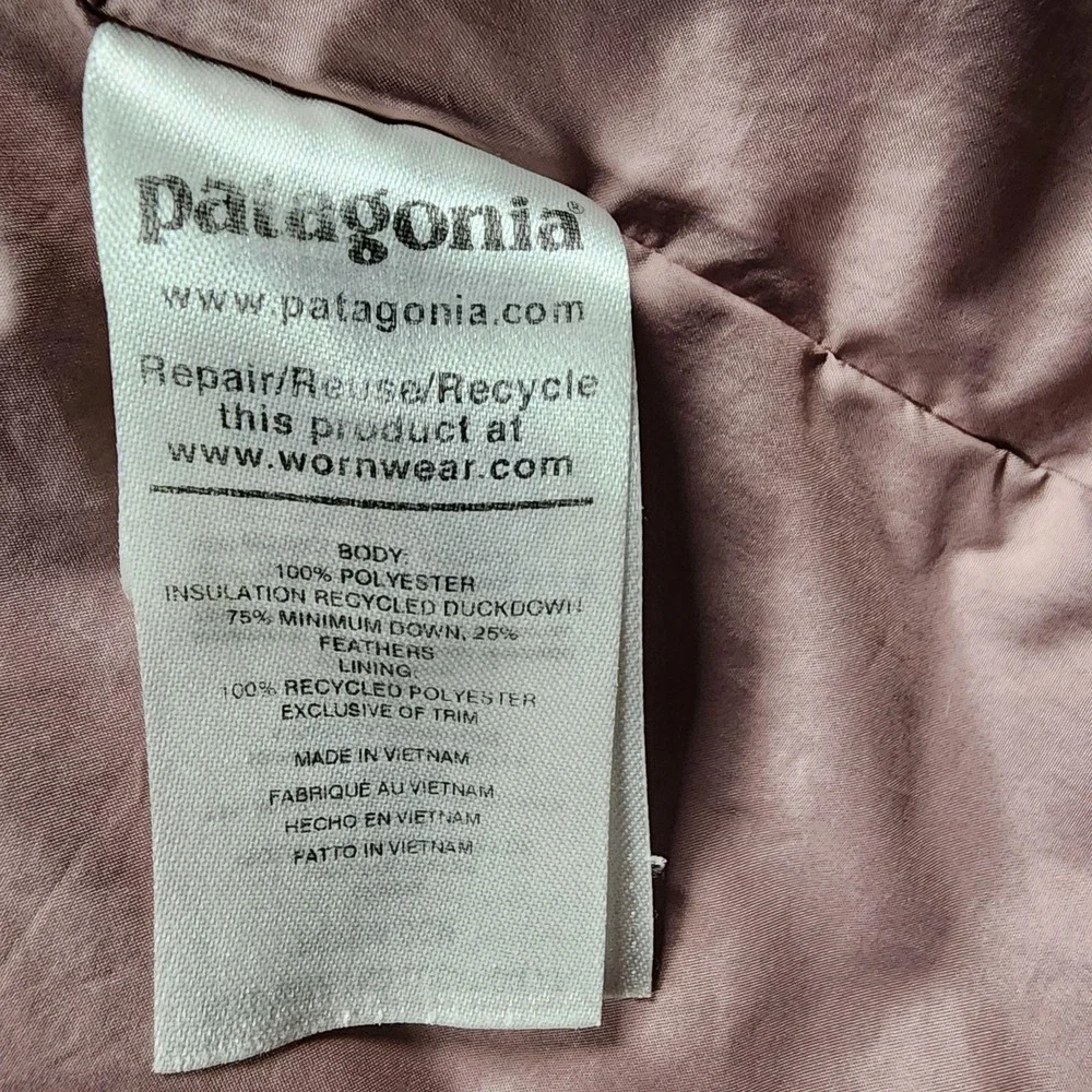 Patagonia Jacket Girls 14 Gray Down Puffer Hooded Fleece Lined Winter Ski